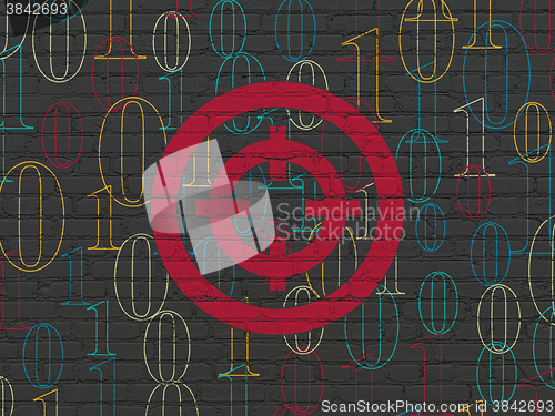 Image of Finance concept: Target on wall background