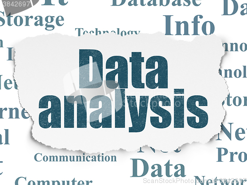 Image of Information concept: Data Analysis on Torn Paper background