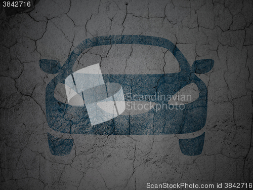 Image of Travel concept: Car on grunge wall background