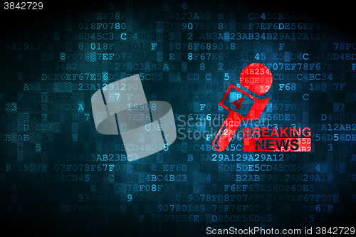 Image of News concept: Breaking News And Microphone on digital background