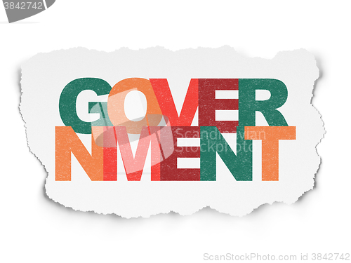 Image of Politics concept: Government on Torn Paper background