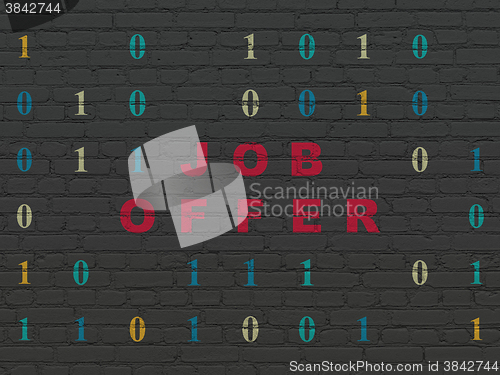 Image of Finance concept: Job Offer on wall background