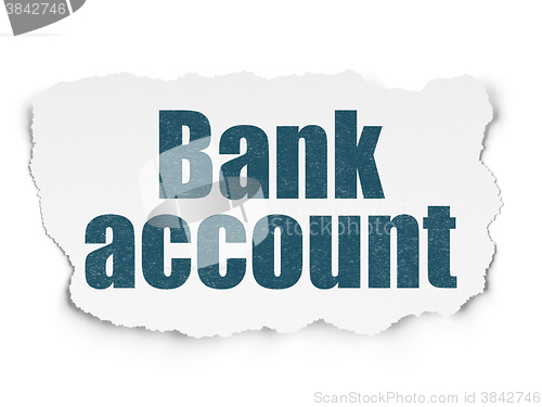 Image of Currency concept: Bank Account on Torn Paper background