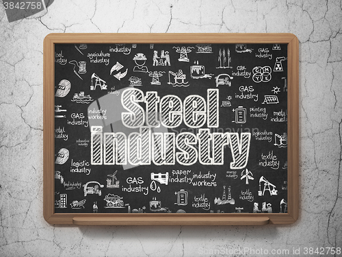 Image of Manufacuring concept: Steel Industry on School Board background