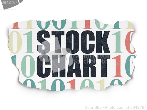 Image of Business concept: Stock Chart on Torn Paper background