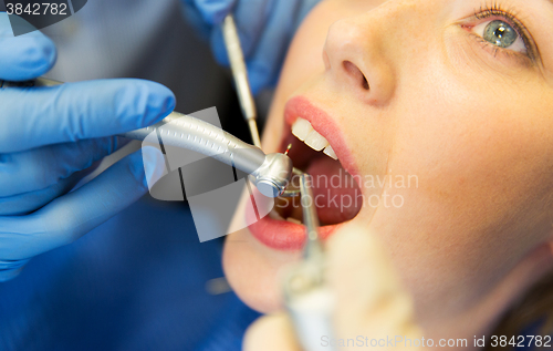 Image of close up of patient having teeth treatment