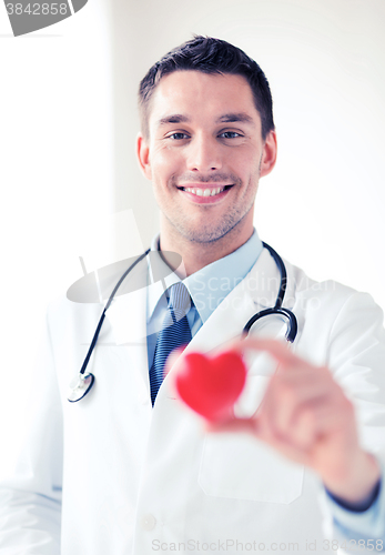 Image of male doctor with heart