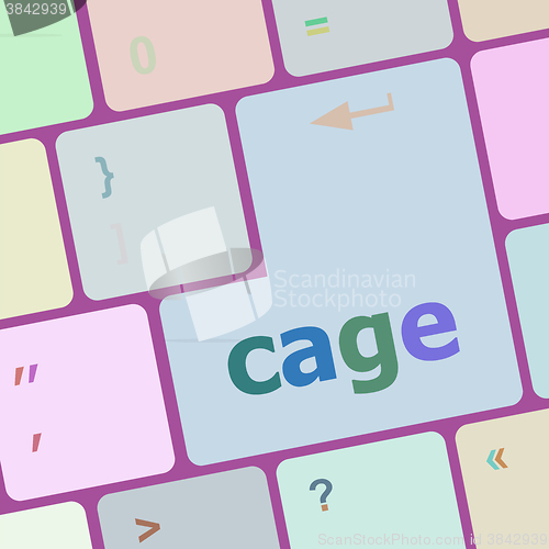 Image of cage key on computer keyboard keys button, keyboard button vector illustration