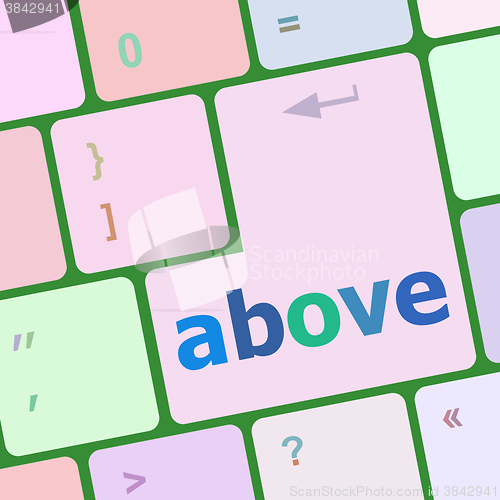 Image of above on computer keyboard key enter button vector illustration