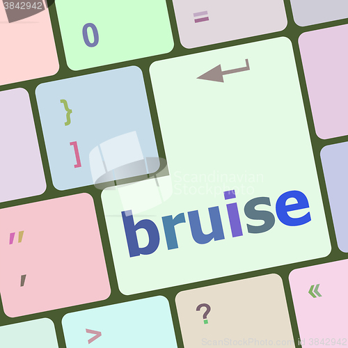 Image of button with bruise word on computer keyboard keys vector illustration