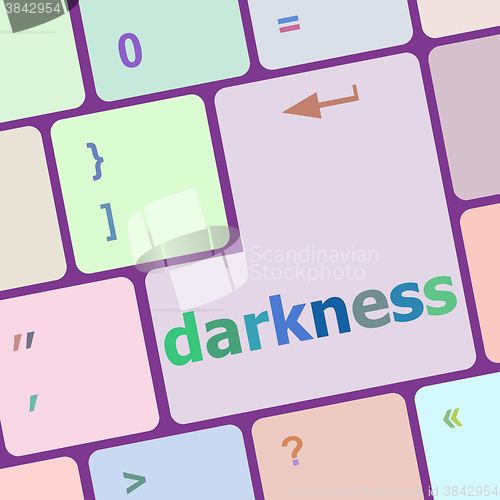 Image of darkeness word on computer keyboard key vector illustration
