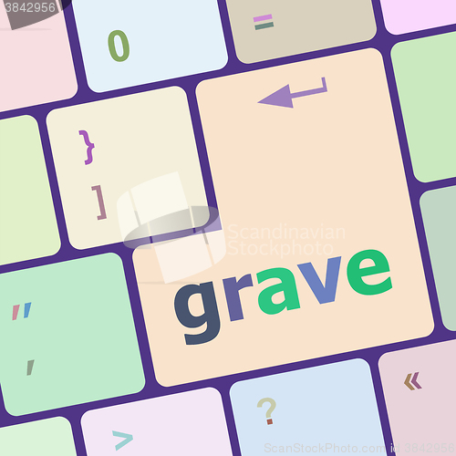 Image of grave button on computer pc keyboard key vector illustration