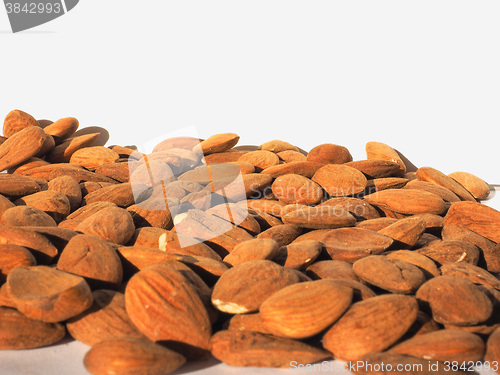 Image of Almonds dried fruit with copy space