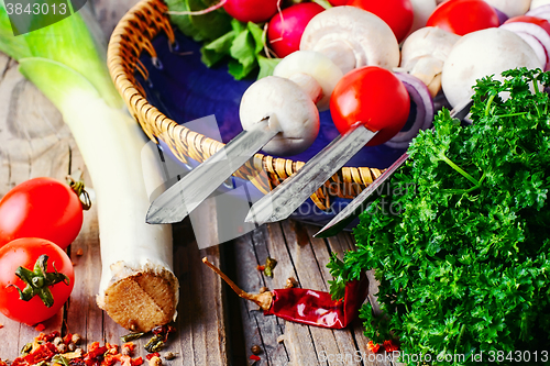 Image of Vegetables on skewers