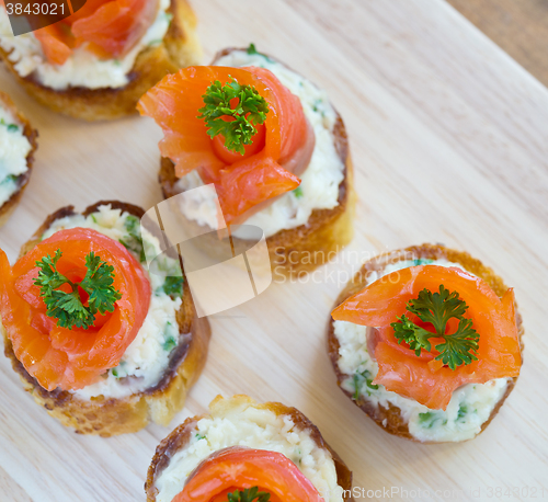 Image of canapes with red fish