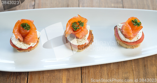 Image of canapes with red fish