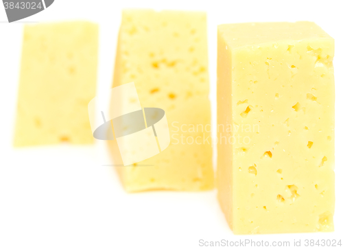 Image of cheese cubes on white