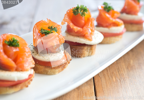 Image of canapes with red fish