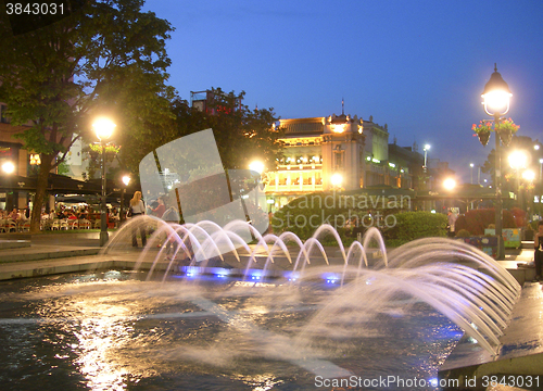 Image of editorial fountain Knez Mihailova St. Belgrade Serbia