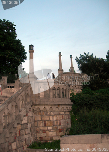 Image of famous stone stairway steps in Kalemegdan Fortress Park Belgrade