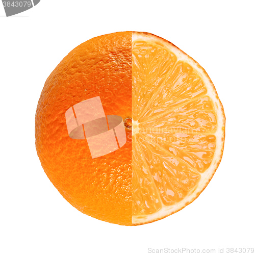 Image of Orange fruit full and sliced