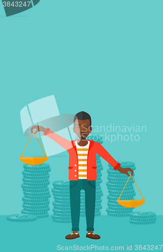 Image of Businessman with scales.