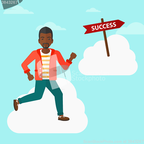 Image of Businessman moving to success.