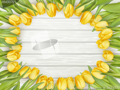 Image of Bouquet of yellow tulips. EPS 10