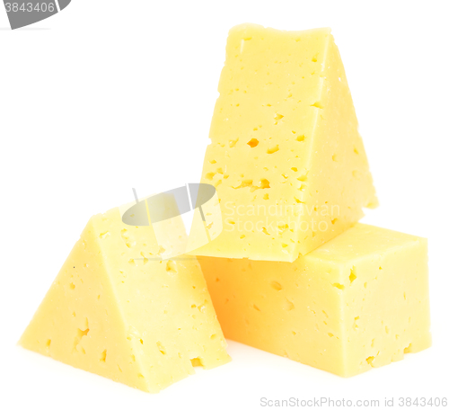 Image of cheese cubes on white