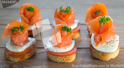 Image of canapes with red fish