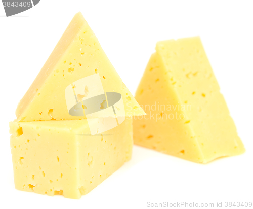 Image of cheese cubes on white