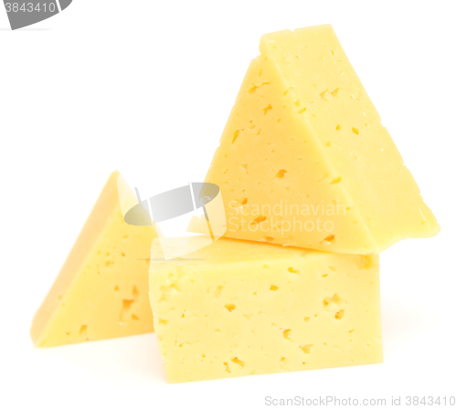 Image of cheese cubes on white