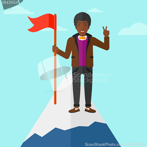Image of Cheerful leader man.