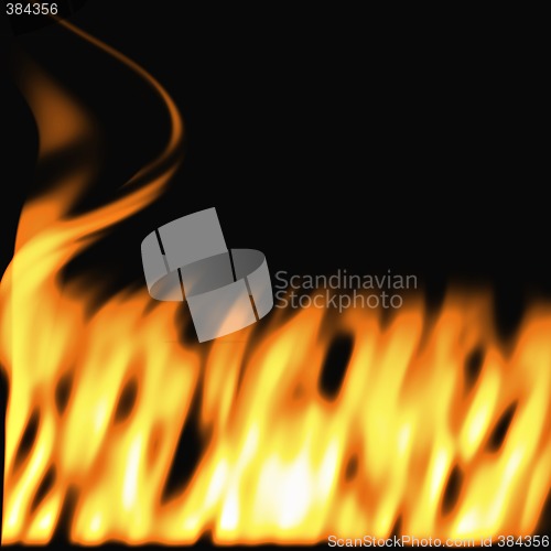 Image of flames on black