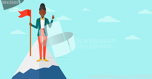 Image of Cheerful leader woman.