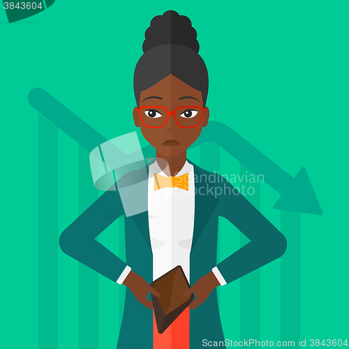 Image of Bancrupt business woman.