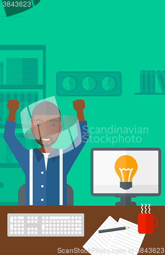 Image of Man working at office.