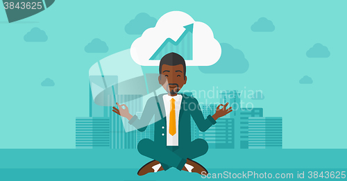 Image of Peaceful businessman meditating.