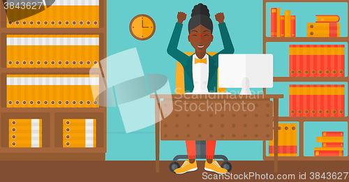Image of Woman working at office.