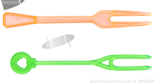 Image of two canape forks