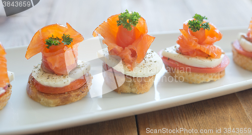 Image of canapes with red fish