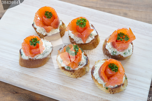 Image of canapes with red fish