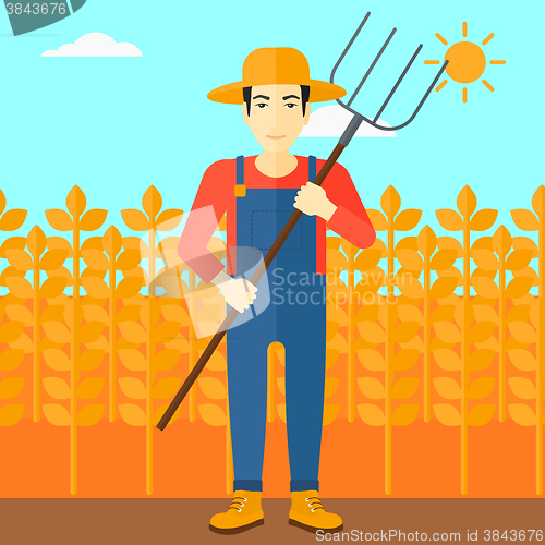 Image of Farmer with pitchfork.