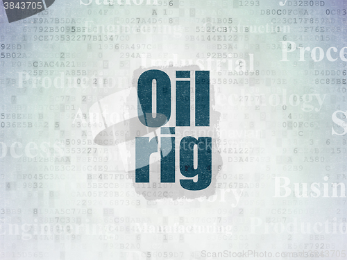 Image of Industry concept: Oil Rig on Digital Paper background