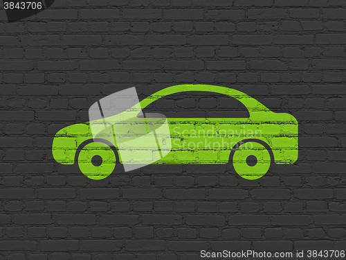 Image of Tourism concept: Car on wall background