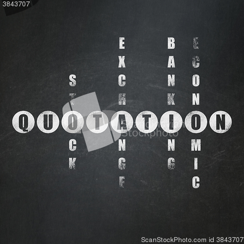 Image of Banking concept: Quotation in Crossword Puzzle