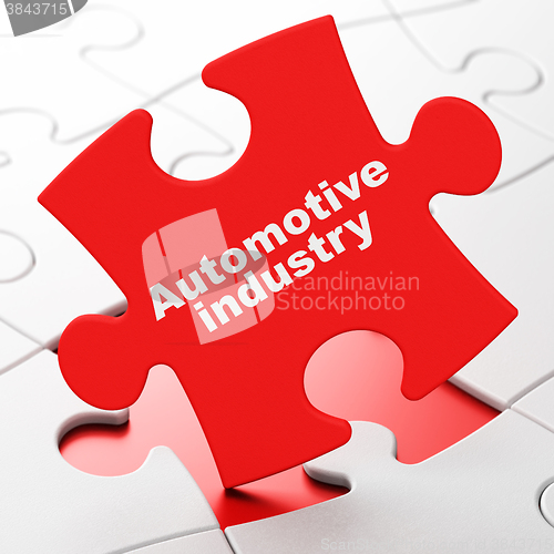 Image of Industry concept: Automotive Industry on puzzle background