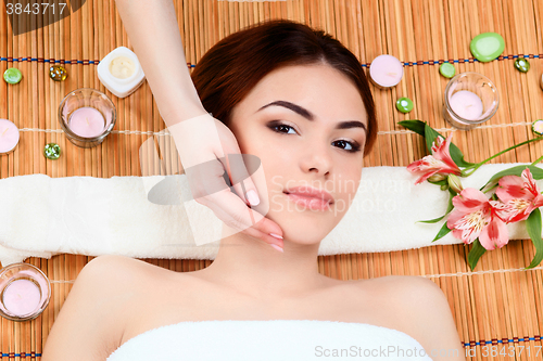 Image of Beautiful young woman at a spa salon