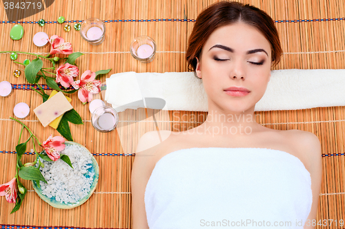 Image of Beautiful young woman at a spa salon