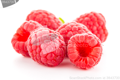 Image of Raspberries with leaves